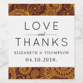 ペイズリーパターン、ペルシャペイズリー、ボテ結婚ス ワインラベル (シングルラベル)