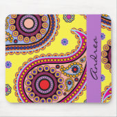 ペイズリーパターン，ペルシャペイズリー，ボテ，あなたの名前 マウスパッド (正面)