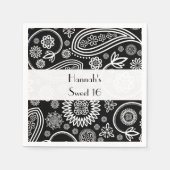 ペイズリーパターン、ペルシャペイズリー、ボート、甘い16 スタンダードカクテルナプキン (正面)
