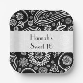 ペイズリーパターン、ペルシャペイズリー、ボート、甘い16 ペーパープレート (正面)