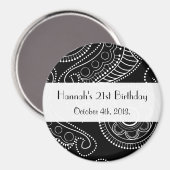 ペイズリーパターン、ペルシャペイズリー、ボート、誕生日 マグネット (正面/裏面)