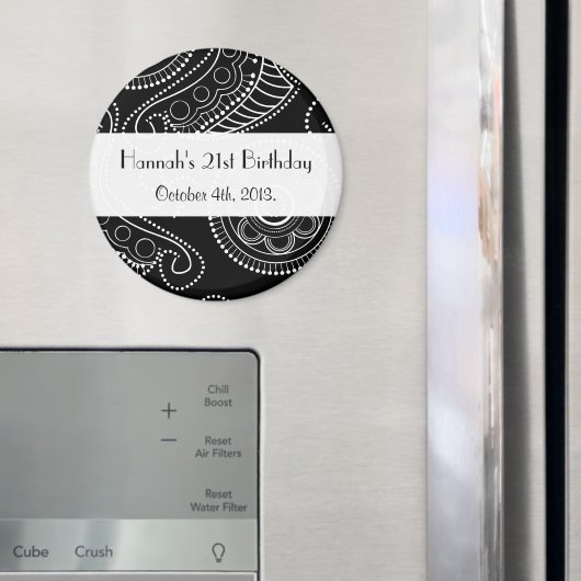 ペイズリーパターン、ペルシャペイズリー、ボート、誕生日 マグネット (インサイチュ (冷蔵庫))