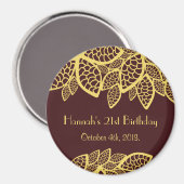 ペイズリーパターン、ペルシャペイズリー、ボート、誕生日 マグネット (正面/裏面)