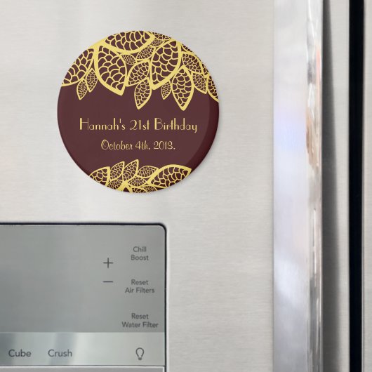 ペイズリーパターン、ペルシャペイズリー、ボート、誕生日 マグネット (インサイチュ (冷蔵庫))