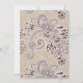 ペイズリーパターン、ペルシャペイズリー、リハーサルディナー 招待状 (裏面)