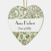ペイズリーパターン、ペルシャペイズリー、卒業 セラミックオーナメント (左)