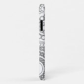 ペイズリーパターン、ペルシャペイズリー、白黒 Case-Mate iPhoneケース (裏面/右)