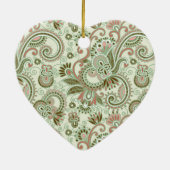 ペイズリーパターン、ペルシャペイズリー、記念日 セラミックオーナメント (裏面)