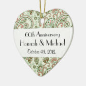 ペイズリーパターン、ペルシャペイズリー、記念日 セラミックオーナメント (左)