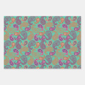 ペイズリーパターン ラッピングペーパーシート (正面)