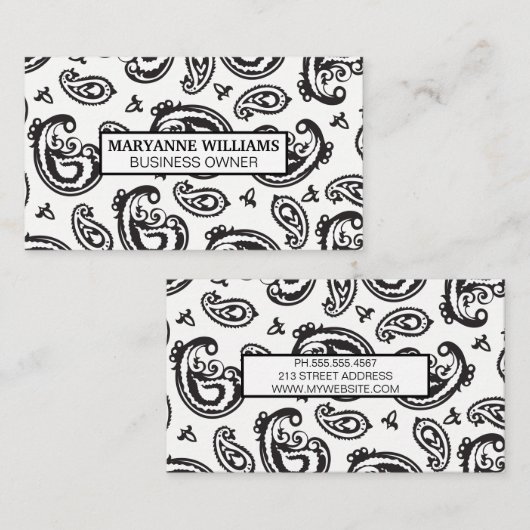 ペイズリーパターン 名刺 (正面/裏面)