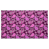 ペイズリーパターン、明るい赤紫色ピンク、紫と白 ファブリック (ファットクウォーター)