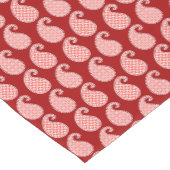 ペイズリーパターン、深い 赤と白 ショートテーブルランナー (コーナー)