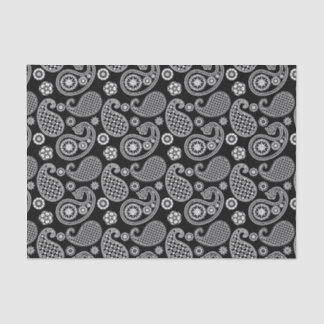 ペイズリーパターン、白黒 薄葉紙