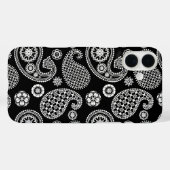 ペイズリーパターン、白黒 Case-Mate iPhoneケース (裏面 (横))