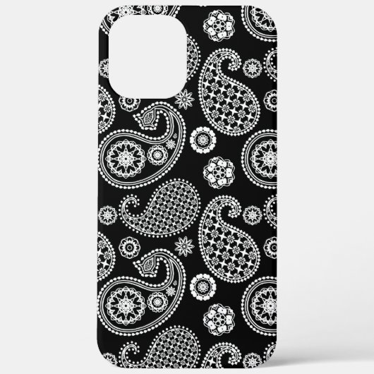 ペイズリーパターン、白黒 Case-Mate iPhoneケース (裏面)