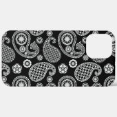 ペイズリーパターン、白黒 Case-Mate iPhoneケース (裏面 (横))