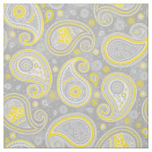 ペイズリーパターン（黄色と灰色） ファブリック (見本)
