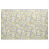 ペイズリーパターン（黄色と灰色） ファブリック (ファットクウォーター)