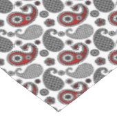 ペイズリーパターン、黒、白、赤 テーブルクロス (アングル)