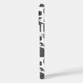 ペイズリーパターン、黒、白、赤 Case-Mate iPhoneケース (裏面 / 左)