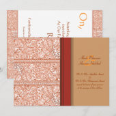 ペイズリーパッション – オレンジ(ヘナ結婚) (s) 招待状 (正面/裏面)
