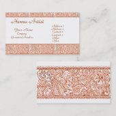 ペイズリーパッション – オレンジ（ヘナ） 名刺 (正面/裏面)