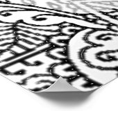 ペイズリーパッション – ブラック(Henna) ポスター (角)