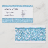 ペイズリーパッション – 青（ヘナ） 名刺 (正面/裏面)