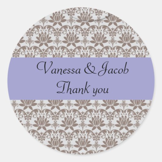 ペイズリーパーソナライズされたのシール ラウンドシール (正面)