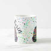 ペイズリーパーソナライズされたネコと蝶コーヒーマグ コーヒーマグカップ (中央)