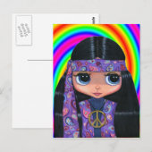 ペイズリーヒッピー人形はがき ポストカード (正面/裏面)