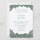 ペイズリーピーコックカラー結婚式招待状 招待状 (正面)