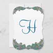 ペイズリーピーコックカラー結婚式招待状 招待状 (裏面)