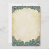 ペイズリーピーコックカラー結婚式招待状 招待状 (裏面)