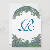 ペイズリーピーコックカラー結婚式招待状 招待状 (裏面)