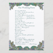 ペイズリーピーコックカラー結婚式 プログラム (裏面)