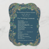 ペイズリーピーコックカラー結婚式 プログラム (正面/裏面)
