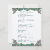 ペイズリーピーコックカラー結婚式 プログラム (裏面)