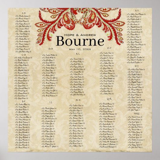 ペイズリーピーコックレッドアーストニー200ゲスト ポスター (正面)