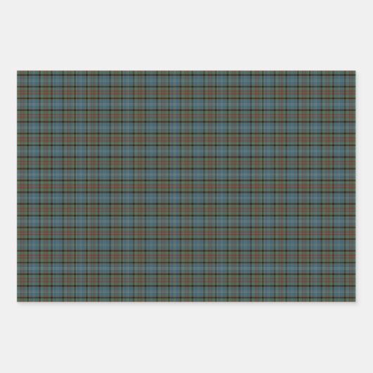 ペイズリーファミリとリージョンタータンチェックの格子模様 ラッピングペーパーシート (正面3)