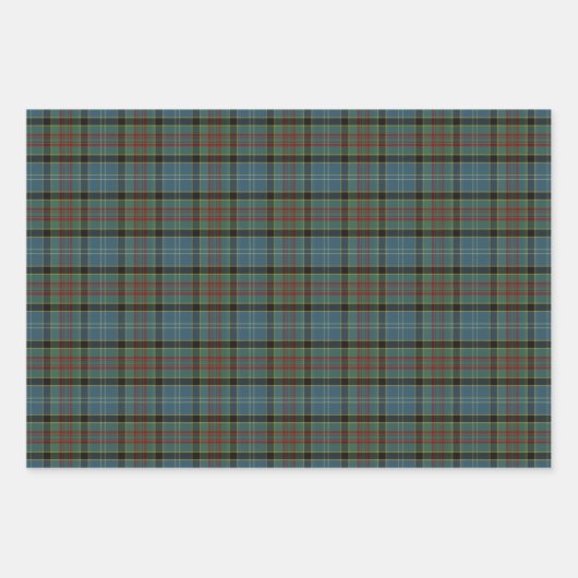 ペイズリーファミリとリージョンタータンチェックの格子模様 ラッピングペーパーシート (正面2)
