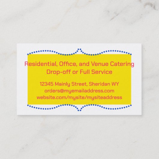 ペイズリーフォークパーティーシェフ料理クラスケータリング 名刺 (裏面)