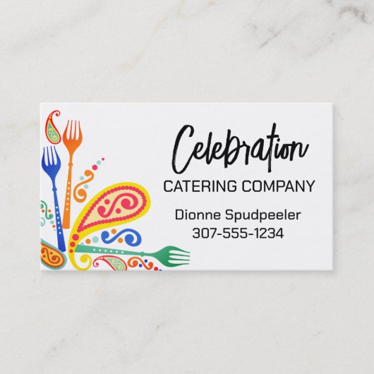 ペイズリーフォークパーティーシェフ料理クラスケータリング 名刺 (正面)