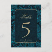ペイズリーフォーマルテーブル番号ダークティール(緑がかった色)ID767 招待状 (裏面)