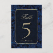 ペイズリーフォーマルテーブル番号ネイビーブルーID767 招待状 (裏面)