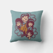 ペイズリーフラワースクービードゥーと集団 クッション (裏面)