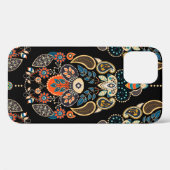 ペイズリーフローラのシームレスなパターン。黒い背景 Case-Mate iPhoneケース (裏面 (横))