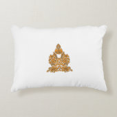 ペイズリーフローラアート・オレンジボホデコール アクセントクッション (正面)