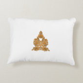 ペイズリーフローラアート・オレンジボホデコール アクセントクッション (裏面)